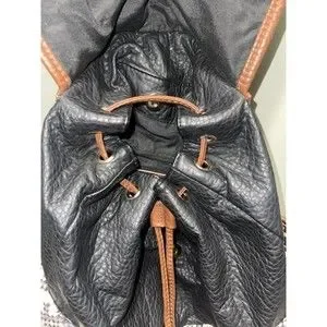 Under One Sky Black Faux Leather Aztec Themed Drawstring Backpack Bag Under One Sky | Bags | Under One Sky Black Faux Leather  main image 2
